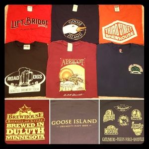 6 Vintage Brewery & Beer T-Shirts Size Medium